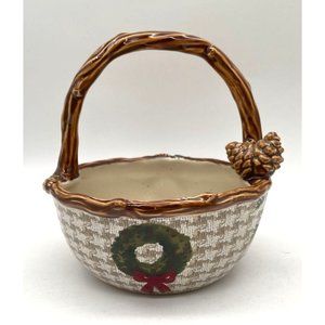 Vtg. St Nicholas Square Snow Valley Basket